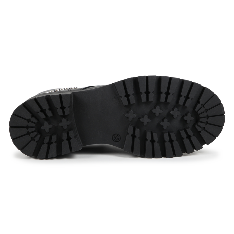 Bottines en cuir de vachette KARL LAGERFELD KIDS 
                    FILLE