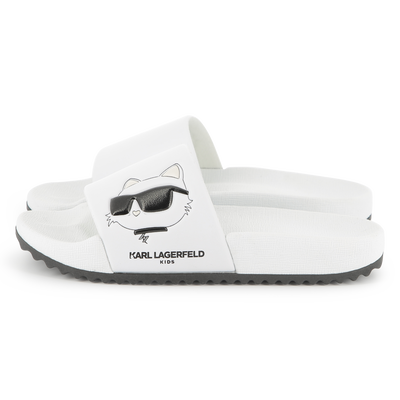 Claquettes avec imprimé relief KARL LAGERFELD KIDS FILLE