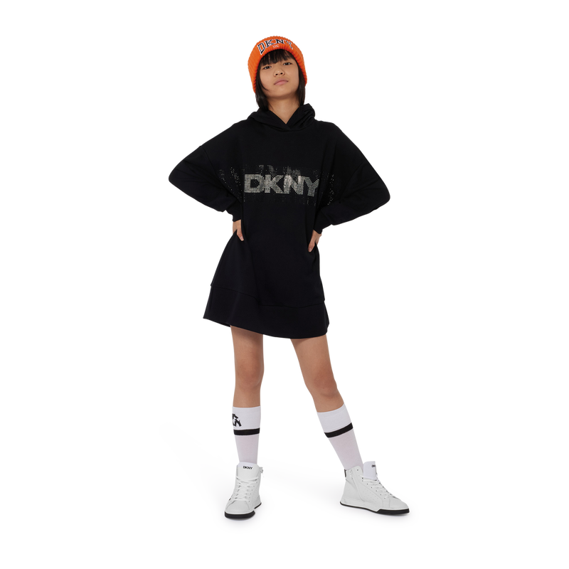 Robe à capuche en molleton DKNY 
                    FILLE