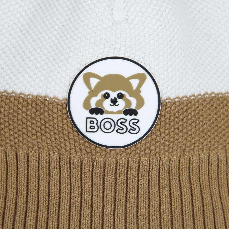 Bonnet rayé à pompon BOSS 
                    GARCON