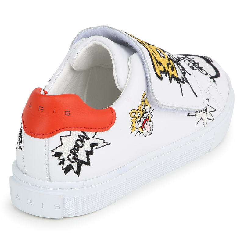 Baskets en cuir avec bande auto-agrippante KENZO KIDS 
                    UNISEXE