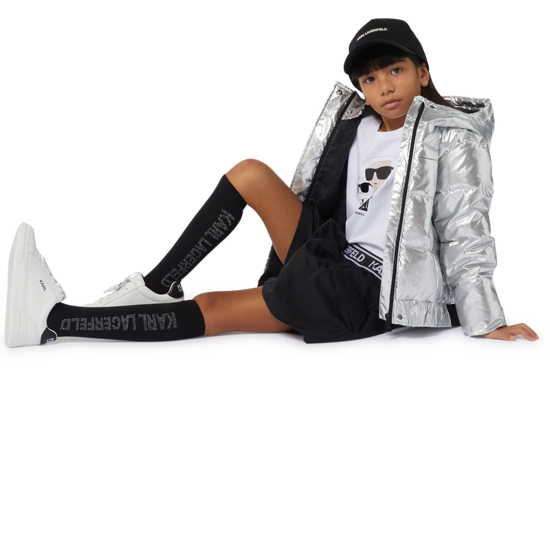 Baskets en cuir de vachette &agrave; lacets KARL LAGERFELD KIDS 
                        GARCON