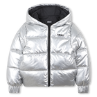 Doudoune argent&eacute;e &agrave; capuche DKNY 
                    FILLE
