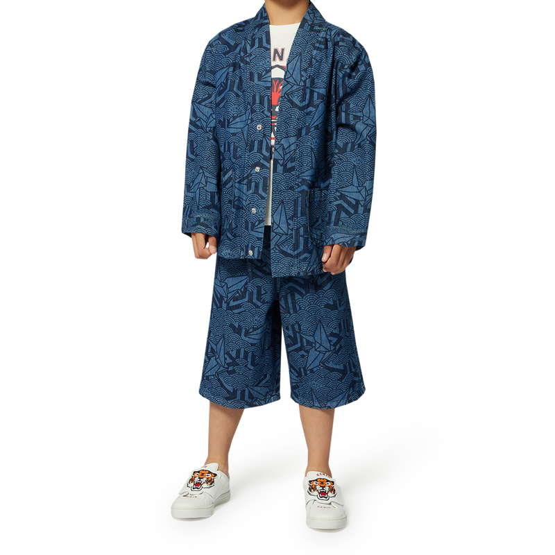 Bermuda en jean imprim&eacute; KENZO KIDS 
                        GARCON