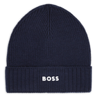 Bonnet tricot avec sigle, BLEU CARGO, hi-res