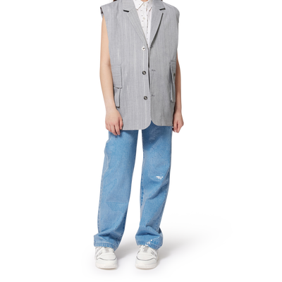 Veste sans manche &agrave; rayures DKNY FILLE