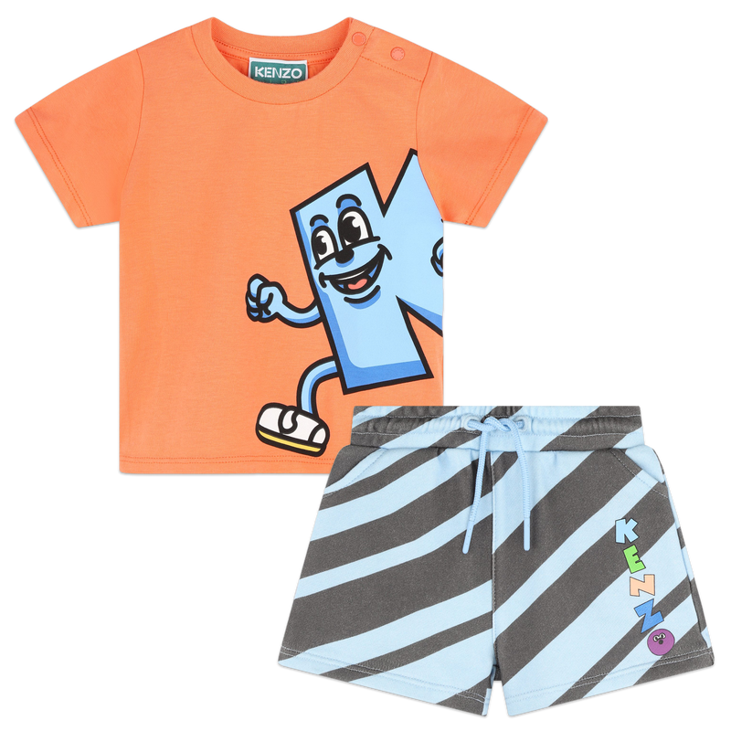 T-shirt et short en coton KENZO KIDS 
                    GARCON