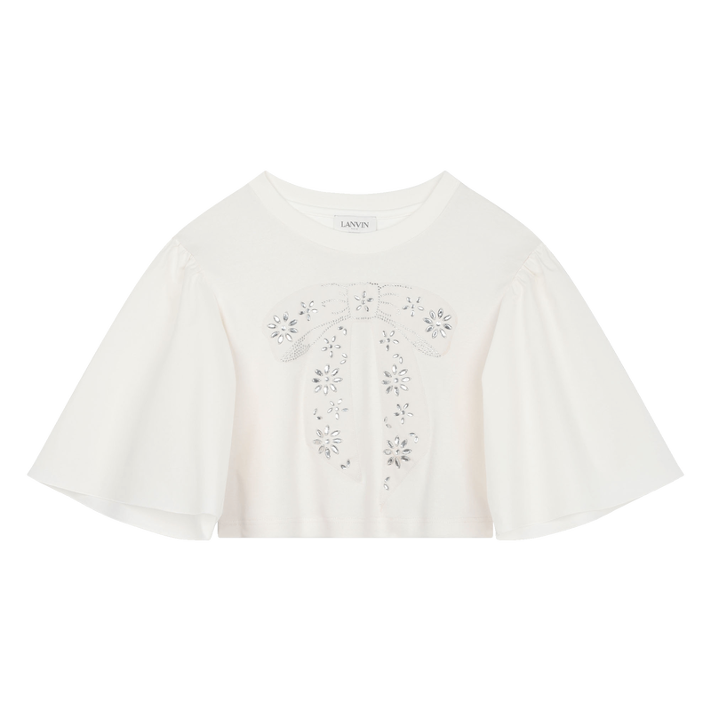 T-shirt avec noeud et strass