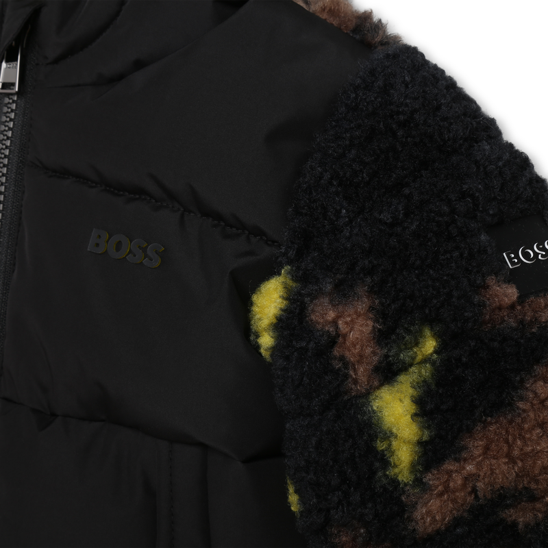 Doudoune bimatière à capuche BOSS 
                    GARCON