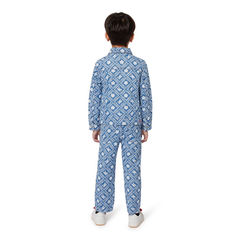 Pantalon en denim imprimé KENZO KIDS 
                    GARCON