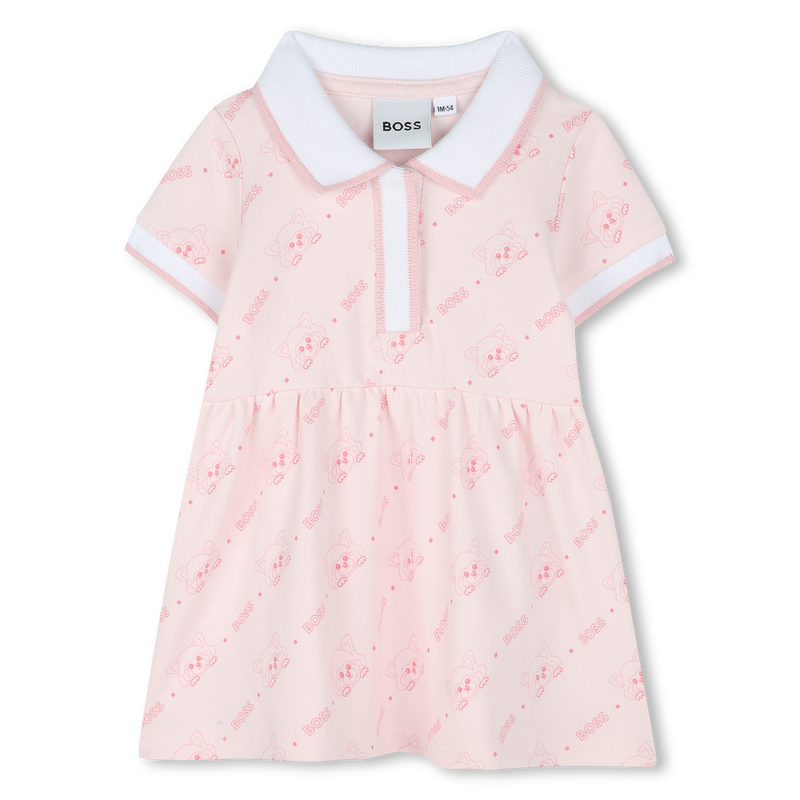 Robe imprimée à col polo BOSS 
                    FILLE