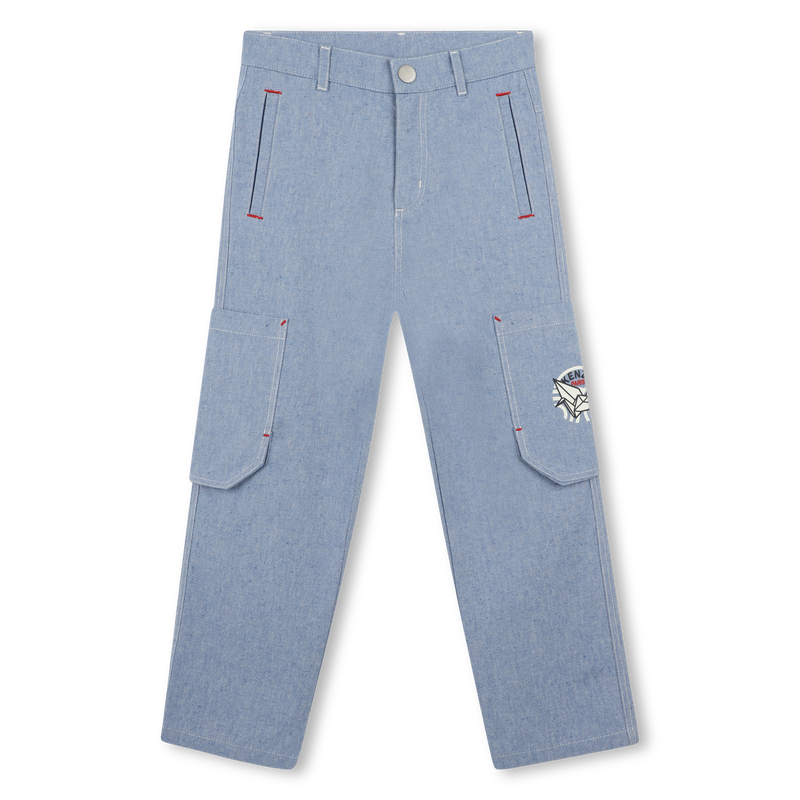 Pantalon en coton avec poches KENZO KIDS 
                        GARCON