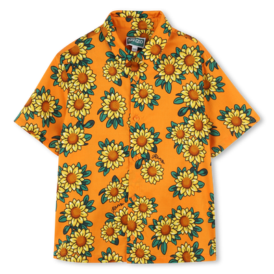 Chemise en satin de coton KENZO KIDS GARCON
