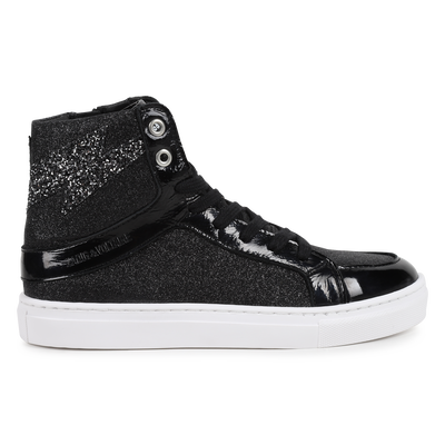 Baskets à lacets en cuir de vachette ZADIG & VOLTAIRE FILLE