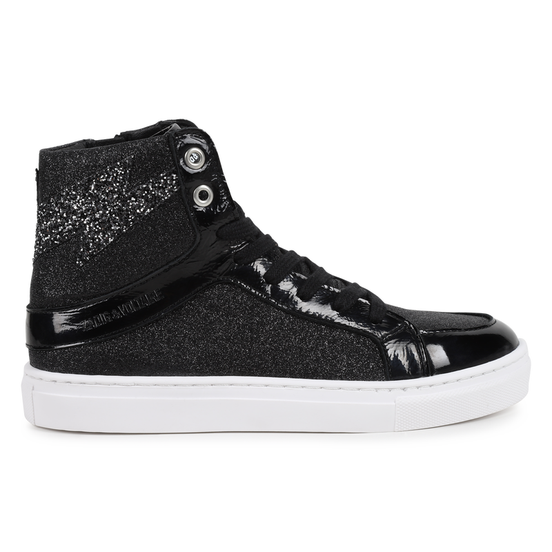 Baskets à lacets en cuir de vachette ZADIG & VOLTAIRE 
                    FILLE