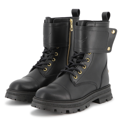 Bottes à lacets en cuir de vachette ZADIG & VOLTAIRE FILLE