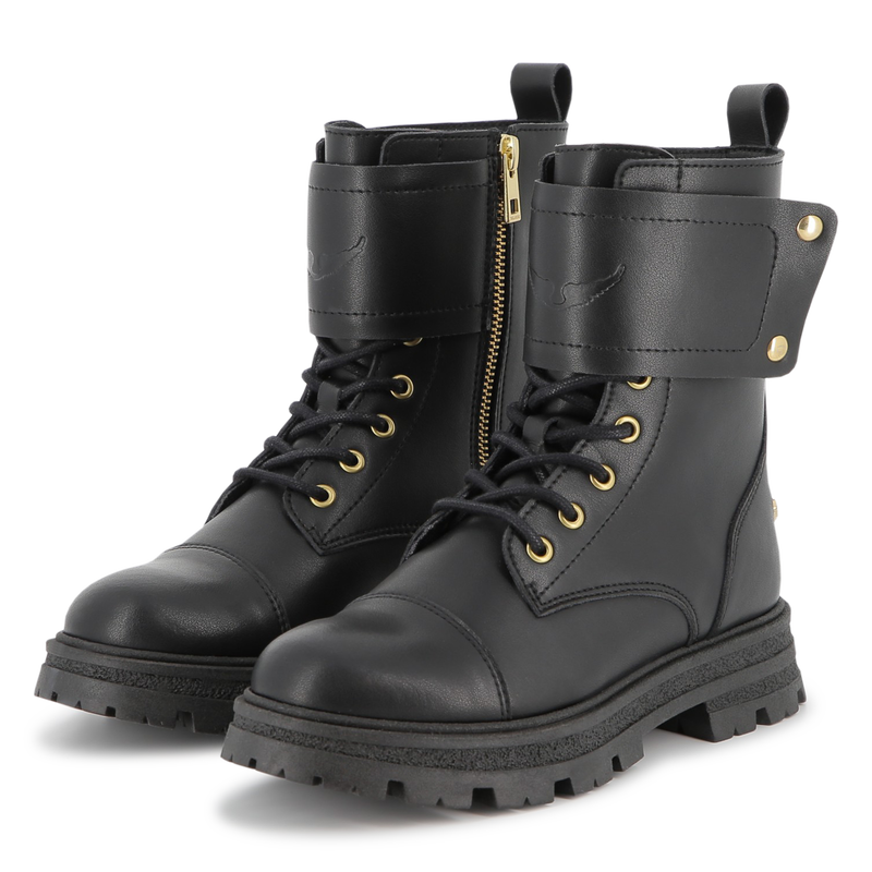 Bottes à lacets en cuir de vachette ZADIG & VOLTAIRE 
                    FILLE