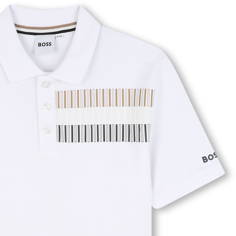 Polo droit &agrave; bande ray&eacute;e BOSS 
                        GARCON