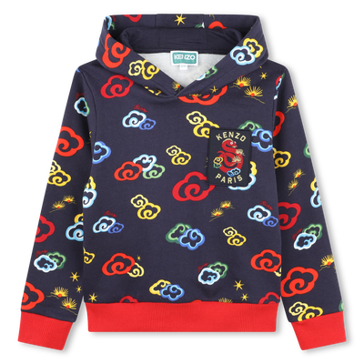 Sweat-shirt à capuche imprimé KENZO KIDS UNISEXE
