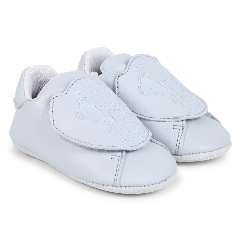 Chaussons en cuir à bande auto-agrippante KENZO KIDS 
                    UNISEXE