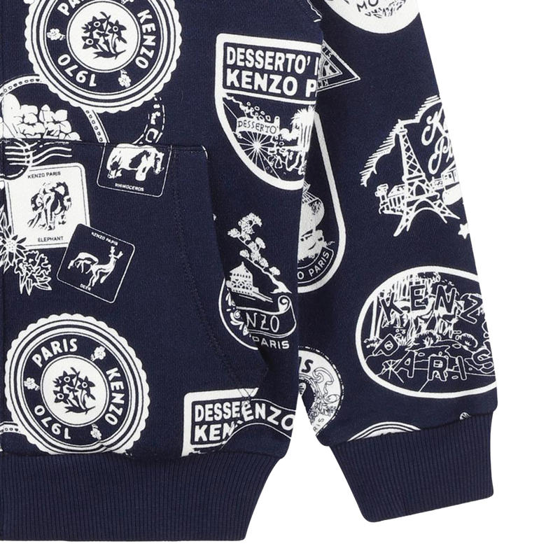 Sweat-shirt zippé en molleton KENZO KIDS 
                    UNISEXE