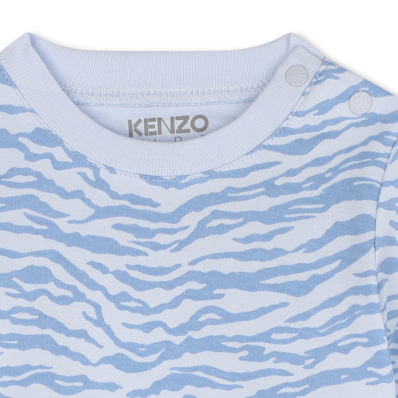 T-shirt et salopette en coton KENZO KIDS 
                    GARCON