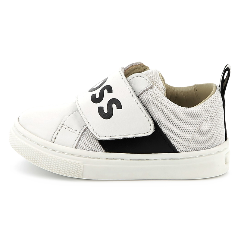 Baskets avec cuir &agrave; fermeture par bandes auto aggr BOSS 
                        GARCON