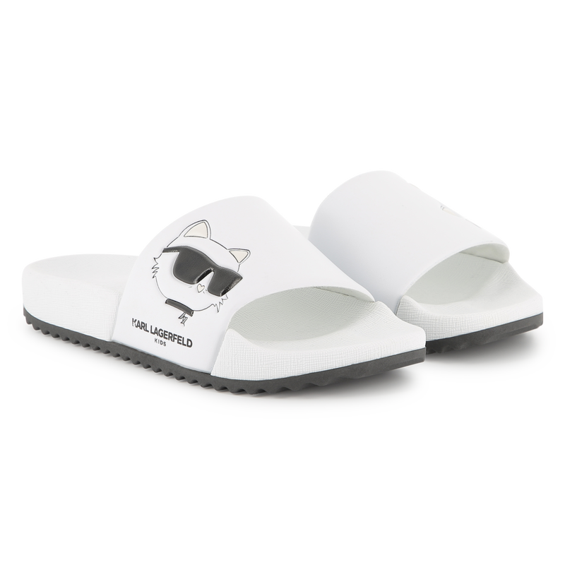 Claquettes avec imprimé relief KARL LAGERFELD KIDS 
                    FILLE