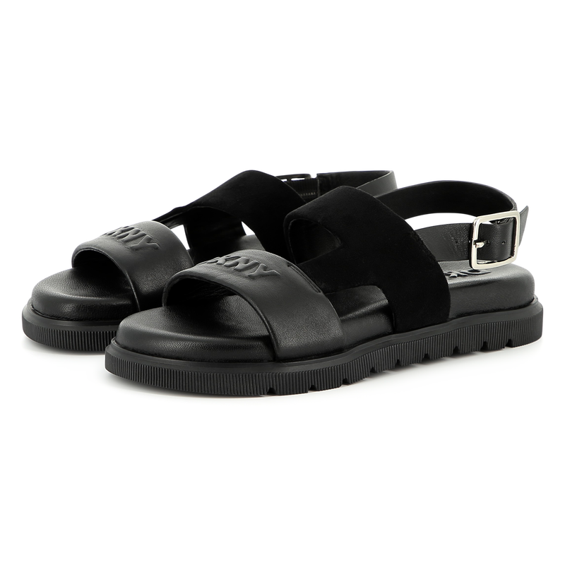 Sandales à boucles en cuir DKNY 
                    FILLE