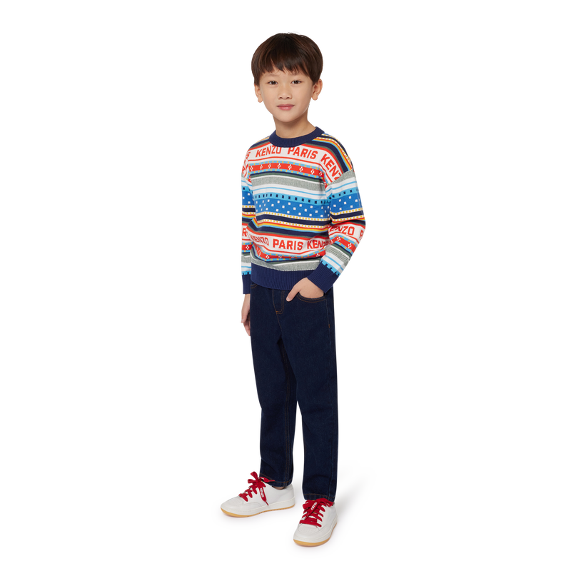 Pull jacquard en tricot KENZO KIDS 
                    GARCON