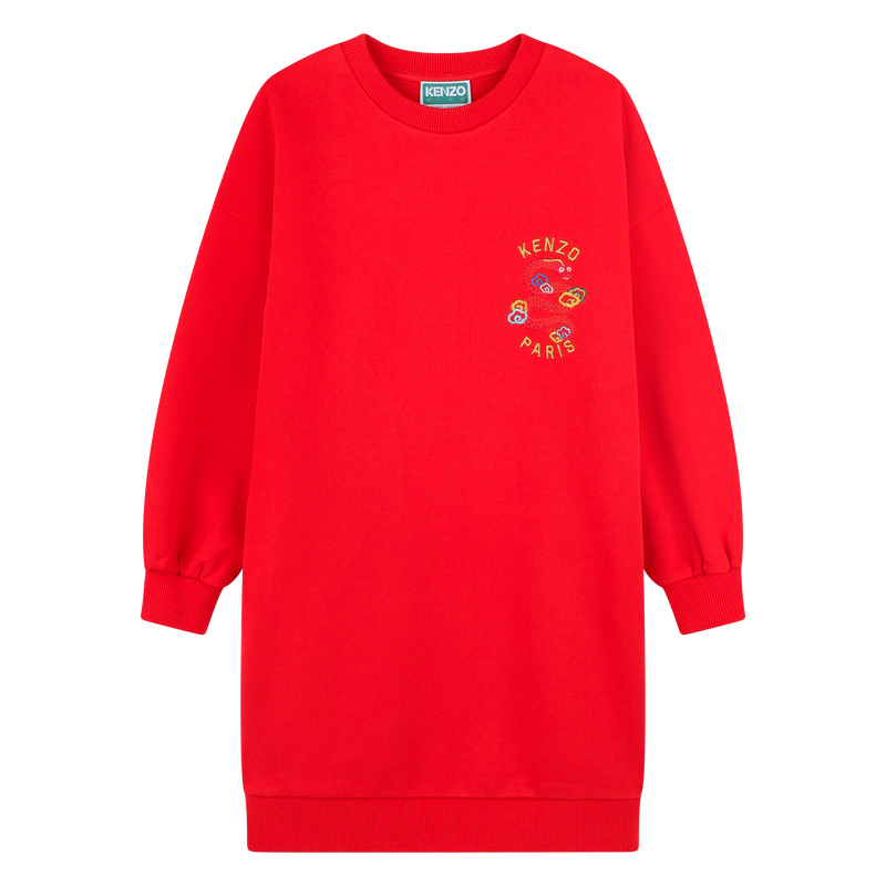 Robe droite avec broderies KENZO KIDS 
                    FILLE