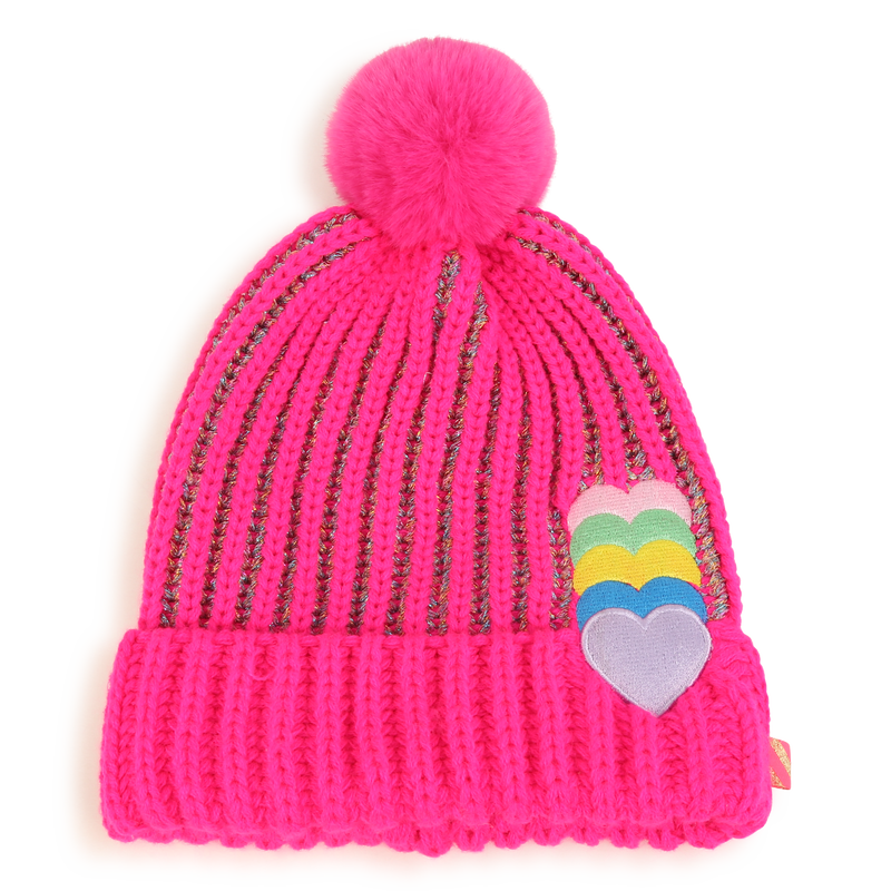 Bonnet rayé avec coeurs