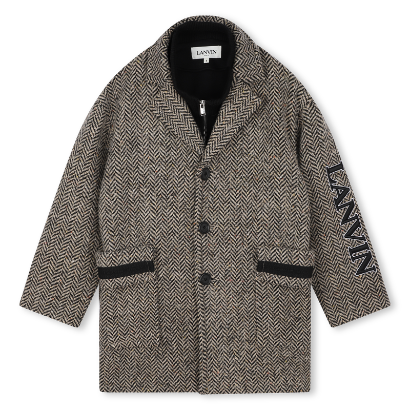 Manteau mi-long motif chevrons LANVIN 
                    GARCON