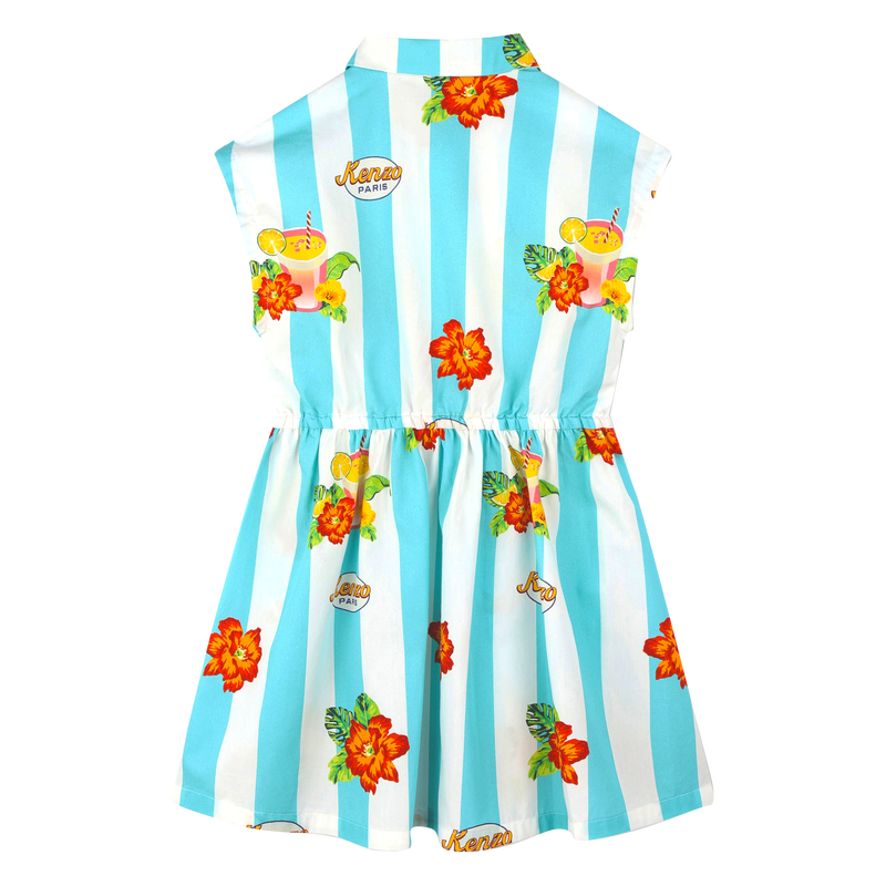Robe rayée en popeline coton KENZO KIDS 
                    FILLE