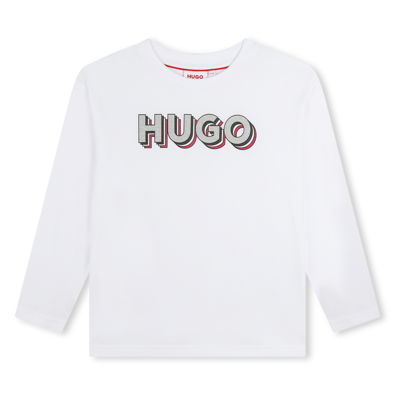 T-shirt avec imprim&eacute; sigle Hugo 
                        FILLE
