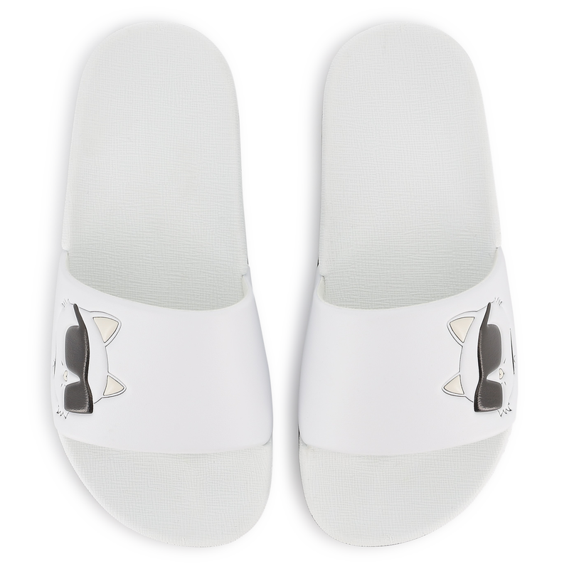 Claquettes avec imprim&eacute; relief KARL LAGERFELD KIDS 
                        FILLE