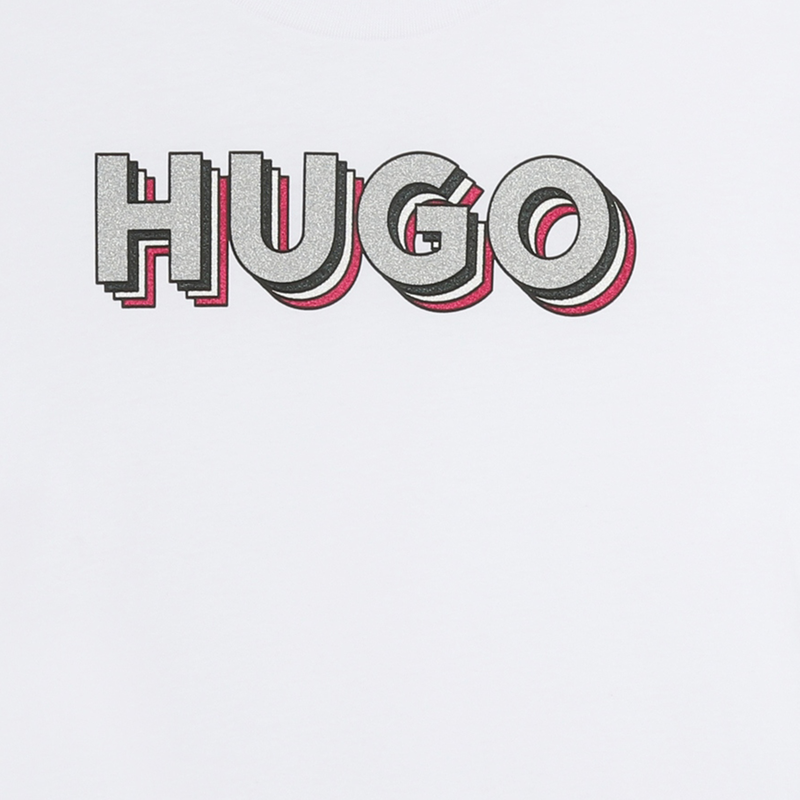 T-shirt avec imprim&eacute; sigle Hugo 
                        FILLE