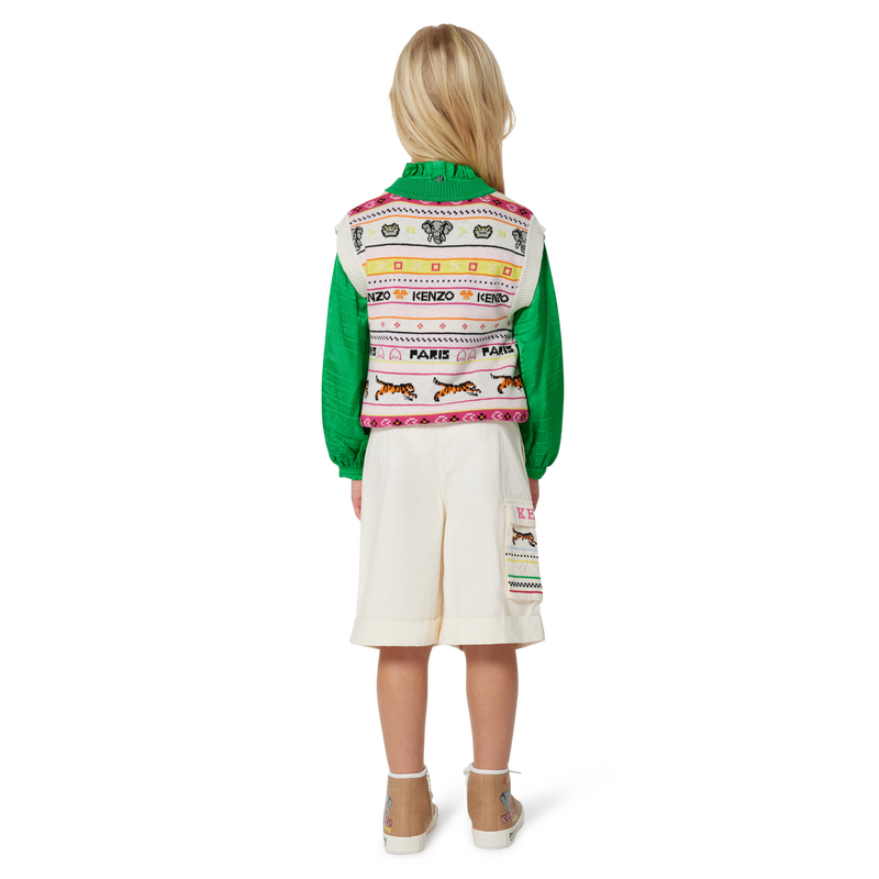 Bermuda brodé en coton KENZO KIDS 
                    FILLE