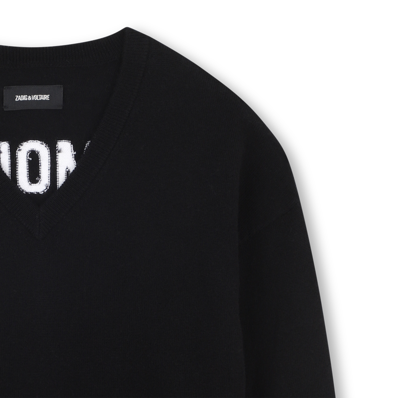 Pull col V dos contrast&eacute; ZADIG & VOLTAIRE 
                        FILLE