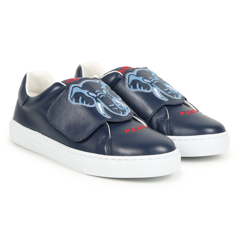 Baskets en cuir avec bande auto-agrippante KENZO KIDS 
                    UNISEXE