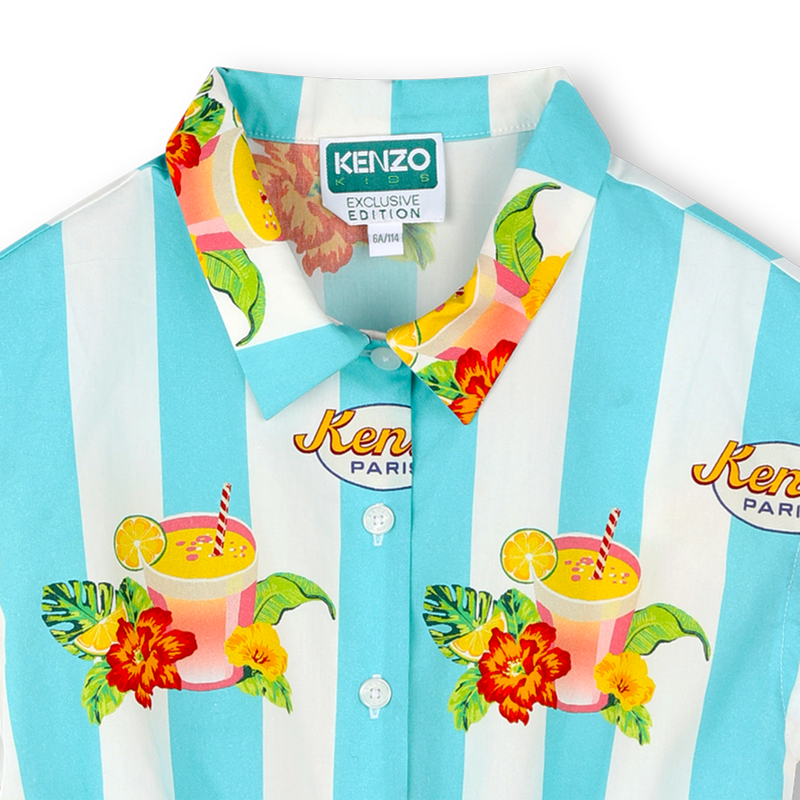 Robe rayée en popeline coton KENZO KIDS 
                    FILLE
