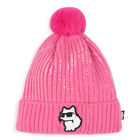Bonnet tricot&eacute; &agrave; pompon KARL LAGERFELD KIDS 
                    FILLE