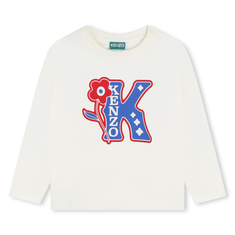T-shirt coton manches longues KENZO KIDS 
                    FILLE