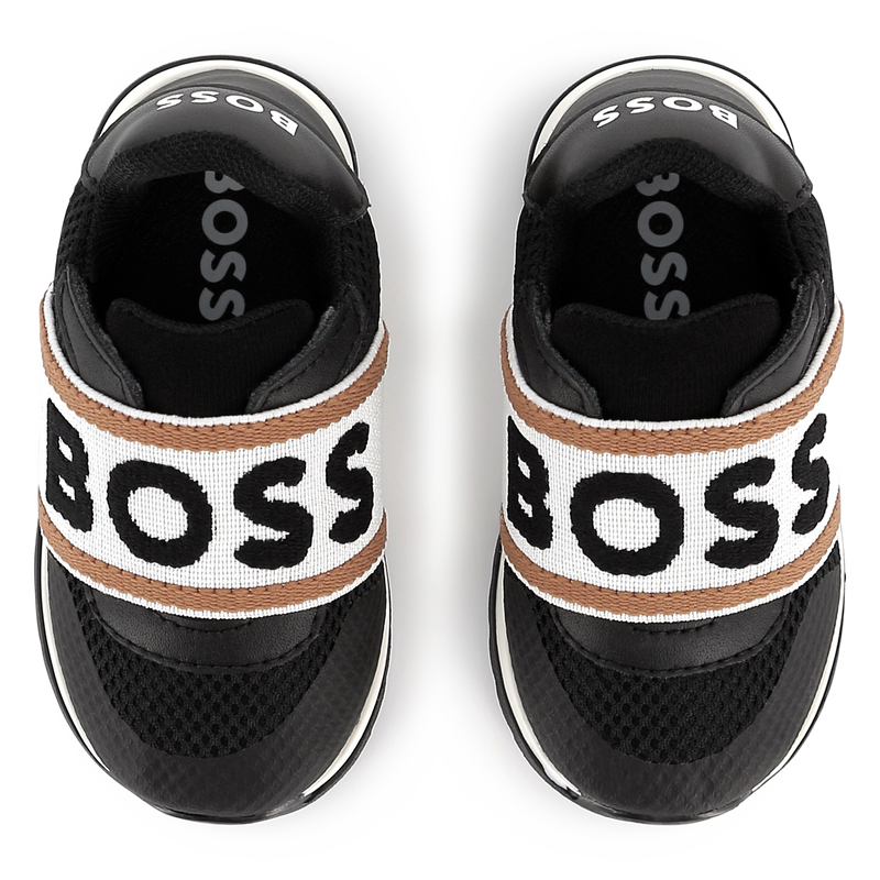 Baskets en cuir et maille ajourée BOSS 
                    GARCON
