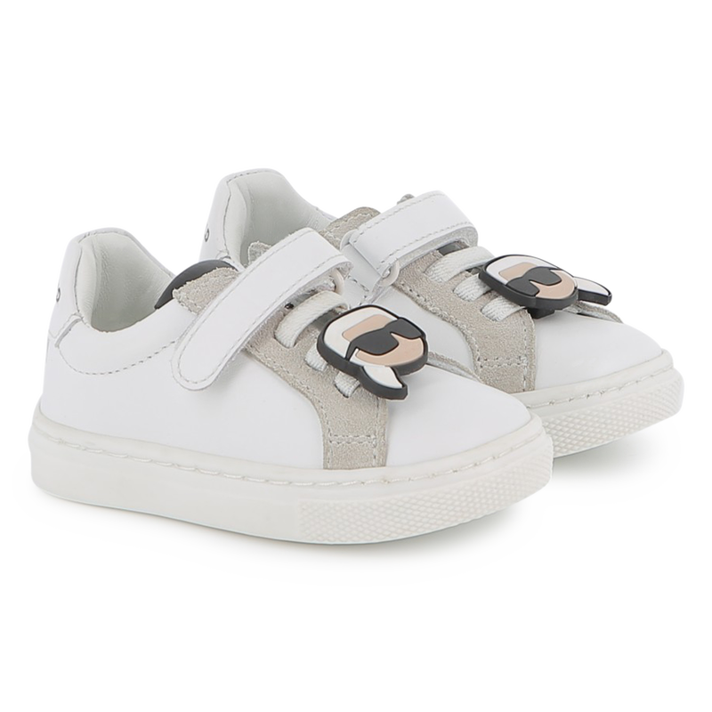 Baskets basses en cuir de vachette KARL LAGERFELD KIDS 
                    UNISEXE