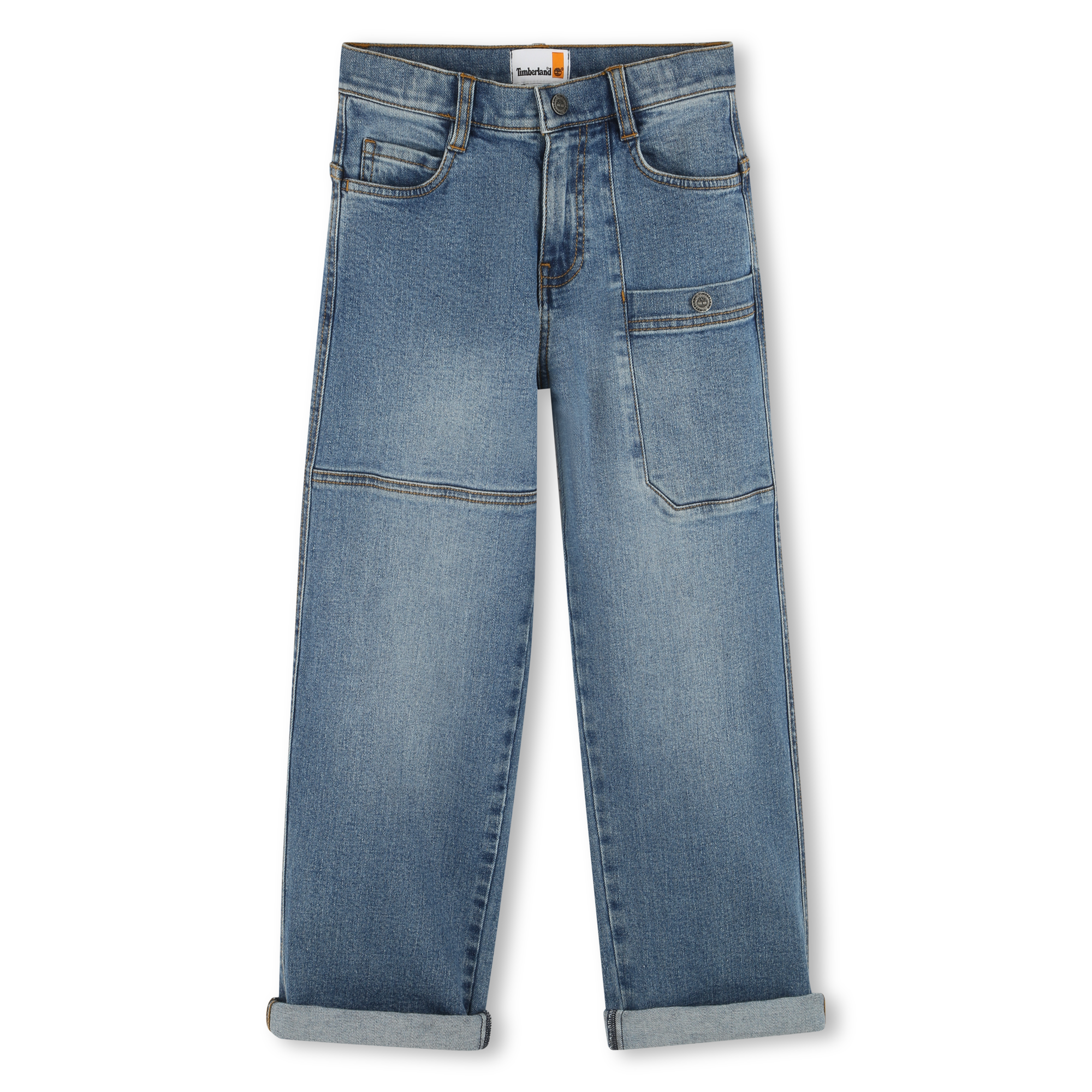 Wide adjustable-waist jeans