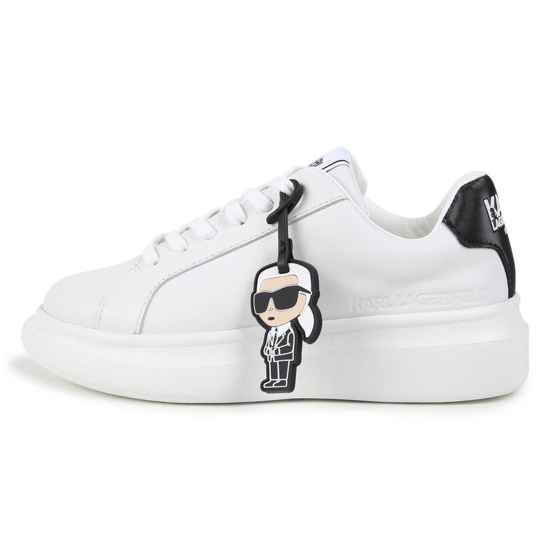 Baskets en cuir de vachette &agrave; lacets KARL LAGERFELD KIDS 
                        GARCON