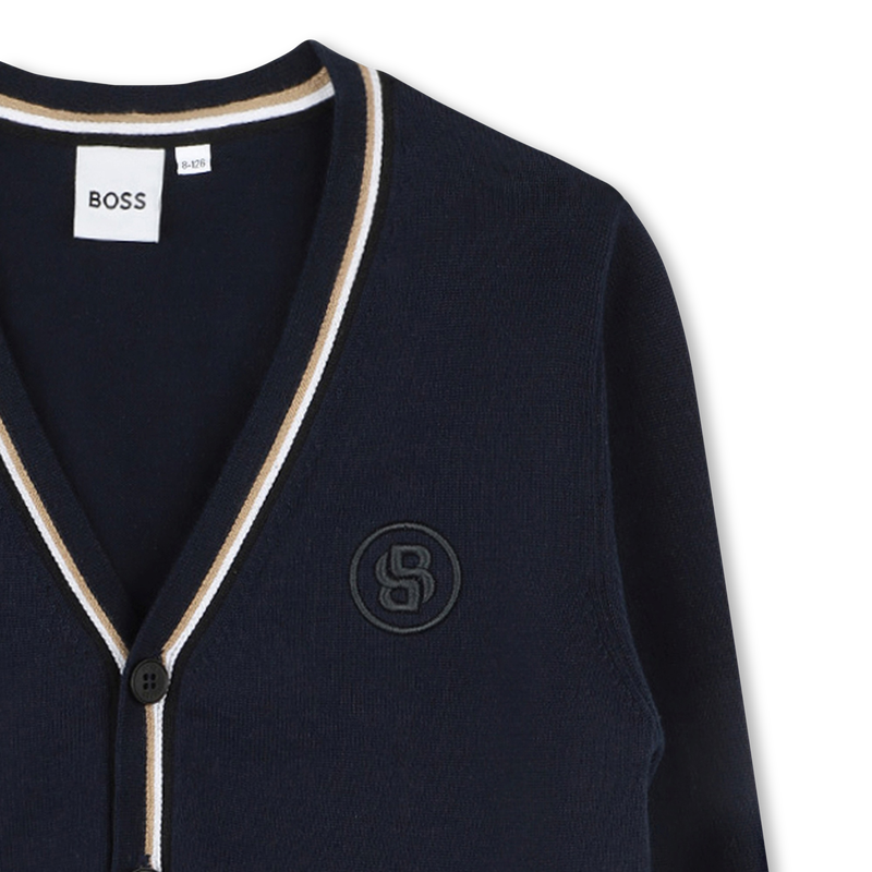 Cardigan boutonné avec rayures BOSS 
                    GARCON