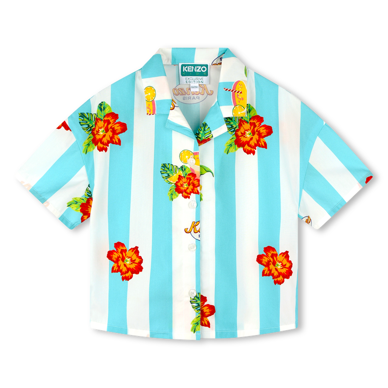 Chemise imprimée en coton KENZO KIDS 
                    FILLE