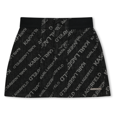 Jupe courte &eacute;vas&eacute;e en jean KARL LAGERFELD KIDS FILLE